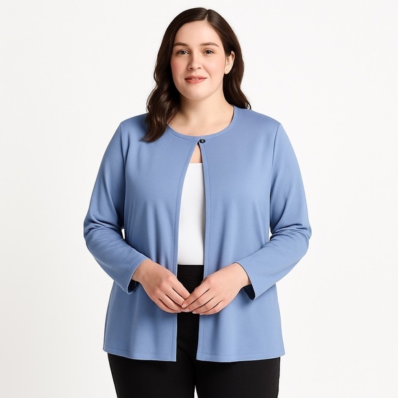 Jacqueline Ferrar Jackets & Blazers - JACQUELINE FERRAR Vintage Sleek Heather Violet Jacket/Blazer Size XL